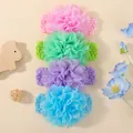 Lot de 4 bandeaux élastiques pour bébé avec fleurs en mousseline colorées pour fillettes - Style 4F