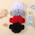 Lot de 4 bandeaux à fleurs en mousseline pour bébés en blanc, gris, rouge et noir - Style 4J