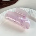 Pink and purple marble textured acrylic hair claw clip with a glossy finish - Dreamy Purple (8.3CM)