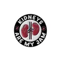 Enamel pin badge featuring cartoon kidneys with Kidneys Are My Jam lettering - Kidneys Are My Jam Style (QHXZ3425)