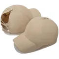Khaki quick-dry baseball cap with laser-cut holes and high ponytail opening design - One Size Adjustable / Khaki
