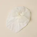 Soft white stretch mesh infant turban with a large multi-layered organza bow decoration - 米白色缎带