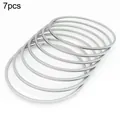 Lot de 7 joncs empilables en acier inoxydable argenté de 2mm pour femmes - Ensemble de 7 Anneaux (Couleur Acier) / Diamètre Intérieur 60mm*Largeur 2mm