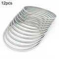 Lot de 12 bagues minimalistes en acier inoxydable argenté avec fil carré de 2mm - Ensemble de 12 Anneaux / 60mm*2mm / Acier