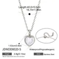 Collana con ciondolo a cuore in acciaio inossidabile e zircone trasparente dorato - Stile Pendente a Cuore Argentato (JDN0308020-S)