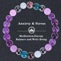 Detailed shot of multicolor healing crystal beads for anxiety and stress relief - Purple Blue Black Pink Multicolor (Style 5)