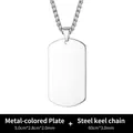 Customized silver stainless steel dog tag necklace with personalized photo engraving gift - Steel Pendant And Keel Chain