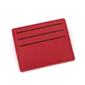 Schlankes rotes Kartenetui aus Kunstleder mit drei Fächern und Litschi-Muster - Rot