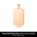 Rose gold custom dog tag pendant with 5.0x2.8cm dimensions for personalized photo engraving - Rose Gold Pendant Only (Without Chain)
