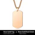 Custom rose gold military dog tag necklace with 60cm keel chain and photo engraving - Rose Gold Pendant And Keel Chain