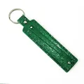 Sparkling emerald green sequin keychain with silver rivets and metal ring for DIY use - Dark Green