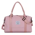 Rosafarbene gesteppte Reisetasche mit Rautenmuster und verstellbarem Schultergurt - Rosa