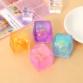 Glittery rainbow cube fidget toys in orange, purple, pink, and blue colors - Mini Gold Powder Square Style