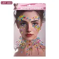 Adesivi per viso e collo con strass multicolore per festival e feste in maschera - Stile Diamante Colorato Stellato (BLT-003)