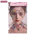 Adesivi gioiello per viso a farfalla colorati LBT-004 con strass sfumati - Stile Multicolore Caramella (BLT-004)