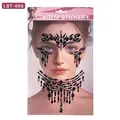 Autocollants faciaux en pierres noires gothiques LBT-006 pour festivals et corps - Style Noir Mystérieux (BLT-006)