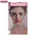 Autocollants faciaux en pierres irisées LBT-011 pour festivals et mascarades - Style Géométrique Fluide (BLT-011)