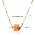 Collana a catena oro con ciondolo a forma di frutta smaltata rossa, verde e gialla - Uccello dei Cartoni Animati (XL363)