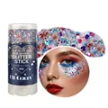 Fit Colors #09 Red Blue Silver Glitter Stick for face body and hair festival makeup - 9# Red Blue Silver Mixed