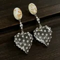 2605196b Transparent Heart-shaped Diamond Earrings