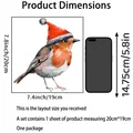 Christmas robin bird wall sticker decal with Santa hat layout dimensions 20x19cm - Robin with Red Hat