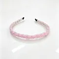 Elegant pink beaded twist braided headband for women stylish Korean hair accessory variant - Light Purple