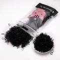Premium 800pcs small black thickened elastic hair bands for children in a zip bag - Pure Black Small Thickened Medium Capacity Bagged