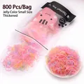 800pcs jelly color small thickened hair bands for kids in a bag - Jelly Color Small Thickened Medium Capacity Bagged