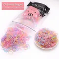 Pack of 500 jelly color large thickened elastic hair bands for kids in cute cat bag - Jelly Color Large Thickened Medium Capacity Bagged