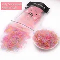 2500pcs jelly color disposable small elastic hair bands for kids in a retail bag pack - Jelly Color Small Standard Economy Bagged