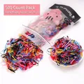500 elastici per capelli usa e getta colorati e spessi per bambini - Nero e Colorato Grande Ispessito Media Capacità In Sacchetto