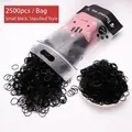 Pack of 2500 small black disposable rubber hair elastic bands for kids and girls - Pure Black Small Standard Economy Bagged