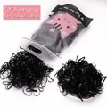 Pack of 500 large thick black disposable hair elastic rubber bands for girls and kids - Pure Black Large Thickened Medium Capacity Bagged