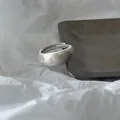 Elegant S925 sterling silver minimalist open ring featuring a matte brushed finish - Matte Brushed Simple Open Style (JZ1074)