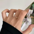 Elegant minimalist S925 sterling silver wavy open ring for women with silver finish - Irregular Wave Line Open Style (JZ0317)