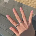 Minimalist vintage S925 sterling silver heart-shaped open ring displayed on hand outdoors - Heart Row Ring Set Open Style (JZ0809)