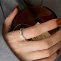 Vintage minimalist S925 sterling silver adjustable open ring in a sleek silver finish - Simple Vintage Streamline Open Style (JZ0741)