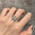 Vintage S925 sterling silver butterfly open ring for women - Vintage Butterfly Shape Open Style (JZ1133)