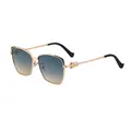 Occhiali da sole da donna cat-eye con montura in metallo dorato e lenti sfumate. - Montatura Oro Lente Sfumata Verde Arancio(WF-5G331)