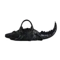 Creative black crocodile shaped handbag with 3D animal design and textured finish - Black (Backpack Style)
