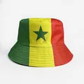 Durable Senegal flag themed reversible bucket hat for sports fans and outdoor sun - Senegal Flag Vertical Colorblock Style