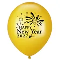 Palloncino dorato per Capodanno 2027 in lattice con stampa festiva di fuochi d'artificio - 12 Pollici / Oro
