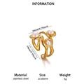 Elegante anello regolabile in acciaio inossidabile dorato con tre perle tonde - Stile A Più Perle Ondulate (JZ9607) / Oro