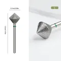 Punta per fresa unghie diamantata a rombo, testa a C, larghezza 0,38 e altezza 1,41 - Grosso (C-Anello Verde)