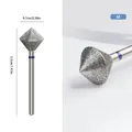 Punta professionale per fresa unghie a rombo diamantato grana M per manicure curva C - Medio (M-Anello Blu)