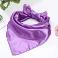 Elegant purple satin square scarf with a silky finish for professional uniforms - Light Purple / 50*50