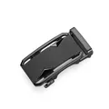 Men's matte black zinc alloy automatic belt buckle with polished edges for 3.5cm strap - Polished Edges Matte Center Black Style (ZD6814 Gunmetal Clasp Only (Without Chain))