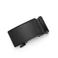 Macro shot of rectangular matte black zinc alloy automatic buckle for men belt - Matte Coating Rounded Corners Black Style (ZD6893 Clasp Only (Without Chain))
