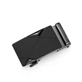 Mens automatic belt buckle with modern geometric black matte and glossy finish - Asymmetric Cut Geometric Style (ZD6809单扣头)