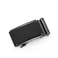 Polished black zinc alloy automatic belt buckle with matte textured center inlay - Corner Protection Matte Panel Style (ZD6813 Clasp Only (Without Chain))